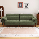 French Vintage Green Sofa with Solid Ash Wood Frame Main Product Image