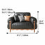 French Vintage Leather Sofa with Tufted Back, Rolled Arms and Wood Base