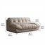 French Vintage Tufted Cloud Sofa With Deep Seat and Matte Textured Upholstery Dimensions