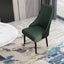 Glam Art Deco Side Chair with Faux Leather Upholstery & Metal Legs