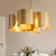 Glam Gold Cylinder 4-Light Pendant Light with Unique Geometric Design Main Product Image