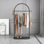 Glam Metal Hall Tree with Marble Base and Coat Hooks