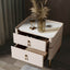 Glam Stone-Top Drawer Nightstand with Glass Option & Gold Legs