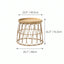 Handwoven Rattan Round Coffee Table with Sculptural X-Base and Rounded Safety Edges Dimensions