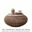 Handwoven Rattan & Solid Pine Coffee Table with Hidden Storage Dimensions
