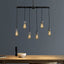 Industrial 6-Light Linear Pendant Light in Brushed Black Metal Main Product Image