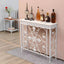 Industrial Iron Base Console Table with Pine Wood Top