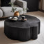 Irregular Round Black Coffee Table in Natural Wood Finish Main Product Image