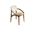 Italian Ash Wood Armchair With Sculpted C-Back, Upholstered Dining Series