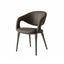 Italian Minimalist Dining Chair with Wraparound Arms and Slim Steel Legs