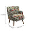Jacquard Floral Accent Chair with Solid Wood Legs and Retro Lounge Comfort Dimensions