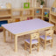 Kids' Solid Wood Writing Desk with Color-Block Top – Natural Base & Vibrant Finishes