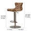 Leopard, Mink and Alpaca Pattern Bar Stool with Sculptural Swivel Lift Dimensions