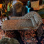 Leopard Print Chaise Lounge with Victorian Carved Wood and S-Curve Silhouette
