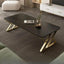 Low-Profile Modern Coffee Table with Sintered Stone Top and Metal Base