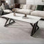 Low-Profile Modern Coffee Table with Sintered Stone Top and Metal Base