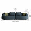 Low-Profile Textured Modular Sofa with Rounded Lines for Open Living Dimensions