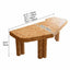 Lustrous Burlwood Office Table With Drawer, Sculpted Edges and Warm Grain Dimensions