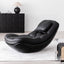 Black microfiber leather recliner chair with unique eggshell shape for luxurious comfort main product image