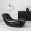Black microfiber leather recliner sofa with unique eggshell shape for luxurious comfort main product image