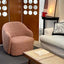 Luxurious Blush Pink Sherpa Swivel Chair With Soft Texture Main Product Image