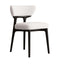 Modern minimalist white dining chair with streamlined back, single seat for stylish comfort
