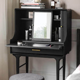 Medieval Solid Wood Vanity With Sliding Mirror - Black/Nut-brown/Natural Main Product Image