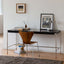 Mid-Century Modern Black Wood Desk With Steel Legs Main Product Image