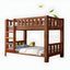 Mid-Century Modern Pine Bunk Bed with Bookcase & Storage