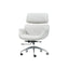 Minimalist Leather Ergonomic Office Chair With Recline and Polished Aluminum Base