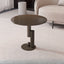 Minimalist Oval Stone Coffee Table with Sculptural Base and Drawer