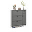 Modern 3-Tier Shoe Cabinet in Mint Green & Grey with Adjustable Storage