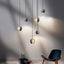 Modern 6-Light Globe Pendant with Cement Shades and Adjustable Height Main Product Image