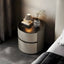 Modern Black and Gray Bedside Cabinet with Stone Top