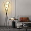 Modern Black Iron Tripod Floor Lamp with White Glass Shade Main Product Image