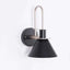 Modern Black Metal Armed Wall Sconce with Down-Lighting Cone Shade Main Product Image