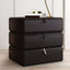 Modern Black Walnut Three-Drawer Nightstand with Sculptural Stacking Design