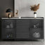 Modern Black Wood Sideboard with Sintered Stone Top Main Product Image
