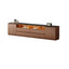 Modern Brown Wood TV Stand with LED Lighting and Cable Management