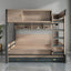 Modern Bunk Bed with Bookshelf and Ladder in Medium Wood Finish