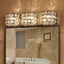Modern Chrome Crystal 3-Light Flush Mount Bathroom Vanity Light Main Product Image