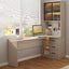 Modern Cream Gray Writing Desk with Storage and Shelves