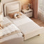 Modern Cream White Upholstered Kids Bed with Headboard Main Product Image