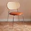 Modern Faux Leather Side Chair with Metal Legs and Open Back Main Product Image