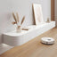 Modern Floating TV Stand in White or Grey Rubberwood with Cable Management