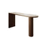 Modern Free-Form Travertine Bar Table with Wood Base