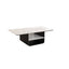 Modern Geometric Sintered Stone Coffee Table with Plinth Base and Two Shelves