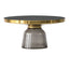 Modern Glass Drum Side Table with Matte Top – Nordic Accent Table