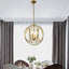 Modern Gold Metal 4-Light Candle Chandelier with Adjustable Chain Main Product Image