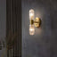 Modern Metal Wall Sconce with Glass Shades and Up Down Lighting Main Product Image